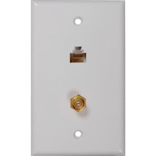 Rca Cat-5e And 6 F &amp;amp; Coaxial Connector Wall Plate (pack of 1 Ea) - Premium Adapters and Cables from RCA - Just $31.2! Shop now at Handbags Specialist Headquarter