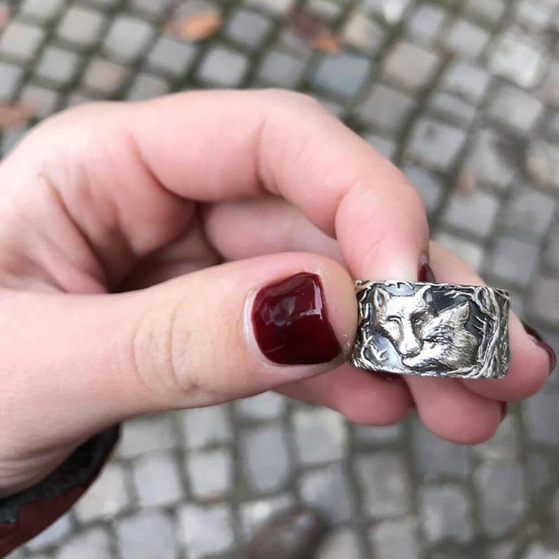 Rock Men Women Animal Wolf Pattern Finger Ring Domineering Black Metal Viking Antique Ring - Premium Men Rings from eprolo - Just $19.99! Shop now at Handbags Specialist Headquarter