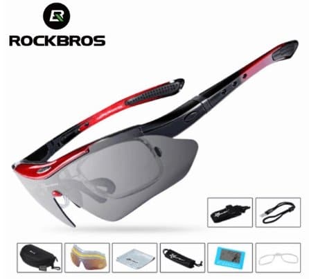 ROCKBROS Polarized Sports Men Sunglasses Road Cycling Glasses Mountain Bike Bicycle Riding Protection Goggles Eyewear 5 Lens - Premium Men Sunglasses from eprolo - Just $32.16! Shop now at Handbags Specialist Headquarter