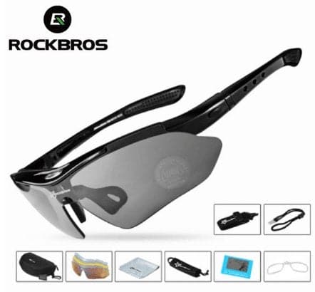 ROCKBROS Polarized Sports Men Sunglasses Road Cycling Glasses Mountain Bike Bicycle Riding Protection Goggles Eyewear 5 Lens - Premium Men Sunglasses from eprolo - Just $32.16! Shop now at Handbags Specialist Headquarter