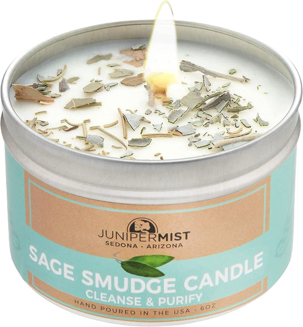 Rose Blessing Smudge Candle for Cleansing Negative Energy + Handmade in Sedona with Soy Wax, Essential Oils, Real Rose Petals and Sage Leaf + Smokeless Alternative to Sage Smudge Sticks and Incense - Premium CANDLES & ACCESSORIES from Visit the JUNIPERMIST Store - Just $30.99! Shop now at Handbags Specialist Headquarter