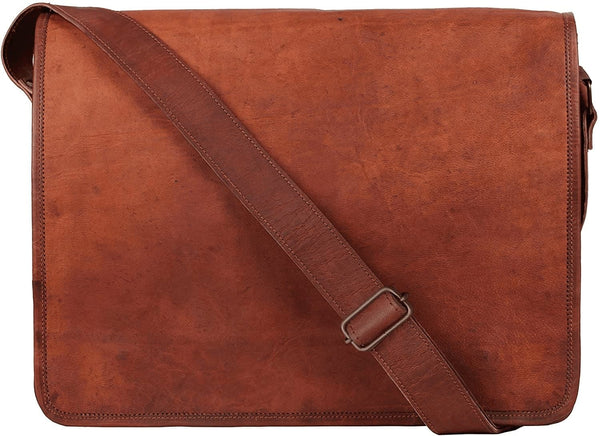 Rustic Town 11 Inch (Small) Vintage Crossbody Shoulder Genuine Leather Ipad/Tablet Messenger Bag (For 10.5 Inch Ipad Pro, Brown) - Premium  from RUSTIC TOWN - Just $67.77! Shop now at Handbags Specialist Headquarter