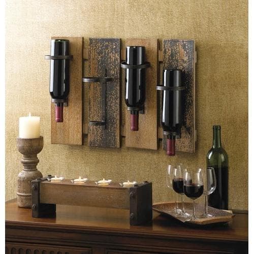 Rustic Wall Mounted Wine Rack - Premium Accent Plus from Accent Plus - Just $67.99! Shop now at Handbags Specialist Headquarter