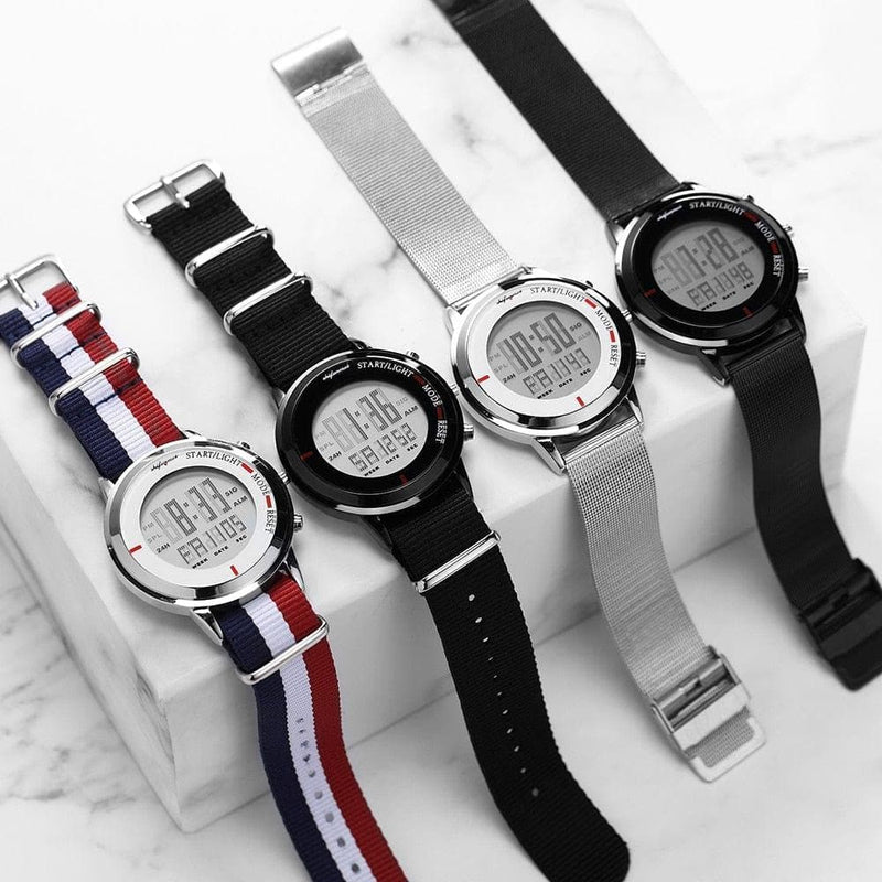 S1134 Men Watches Fashion LED Electronic Silver digital  Watch Tungsten Steel Clock Waterproof Outdoor Men Wristwatch - Premium Men watch from eprolo - Just $23.10! Shop now at Handbags Specialist Headquarter