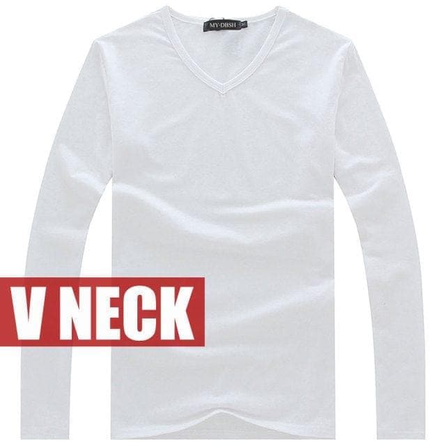 Sale spring high-elastic cotton t-shirts men's long sleeve v neck tight t shirt - Premium MEN T-SHIRT from eprolo - Just $15.74! Shop now at Handbags Specialist Headquarter