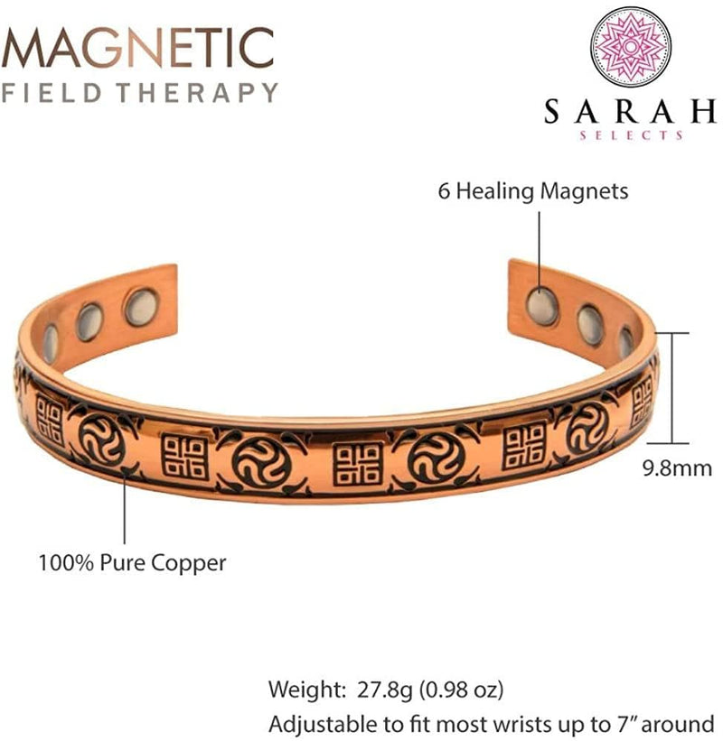 Sarah Selects 100% Copper Magnetic Healing Bracelet - Natural, Effective Relief for Arthritis, Joint Pain, Inflammation - Adjustable Size Magnetic Copper Bracelet for Men & Women (Copper) - Premium health from SARAH SELECTS - Just $38.18! Shop now at Handbags Specialist Headquarter