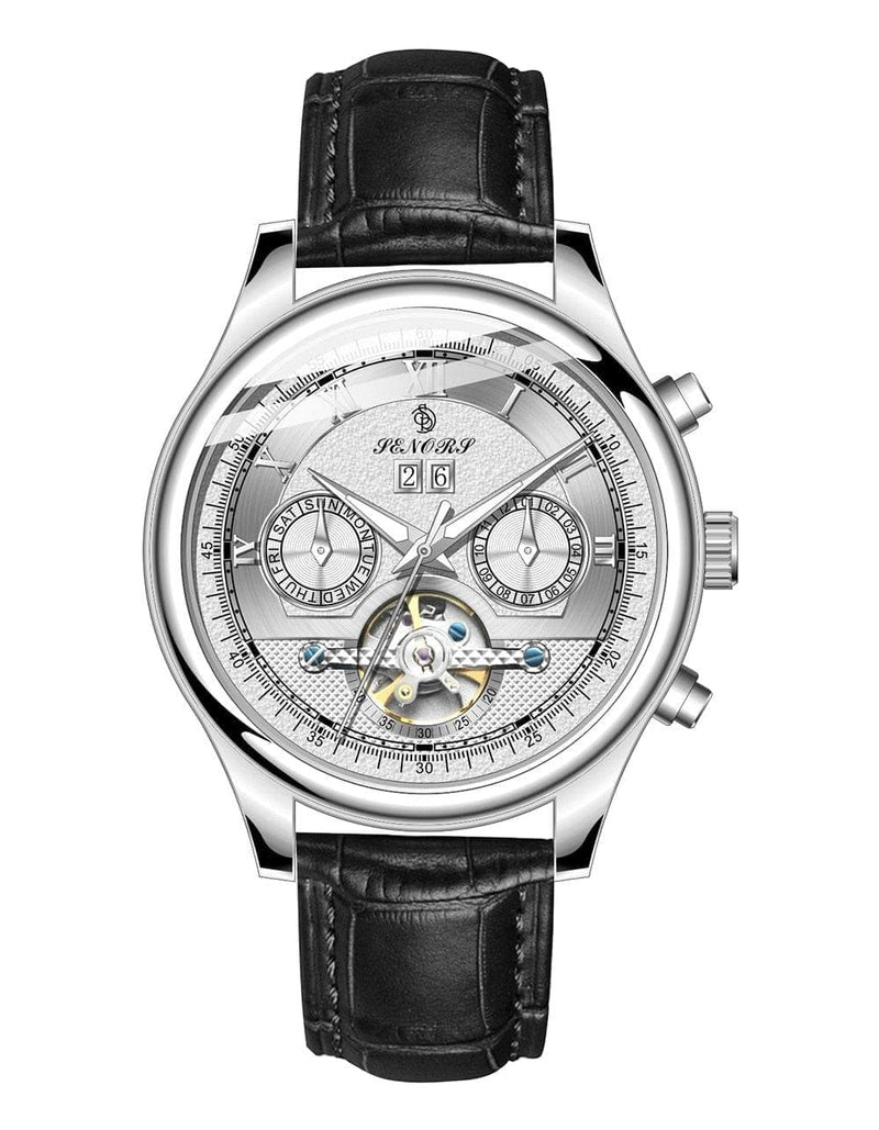 SenorsSN170 Automatic Mechanical Watch Men Luxury Military Leather Wrist Watch Man Clock Fashion Chronograph Wristwatch - Premium Men watch from eprolo - Just $78.66! Shop now at Handbags Specialist Headquarter