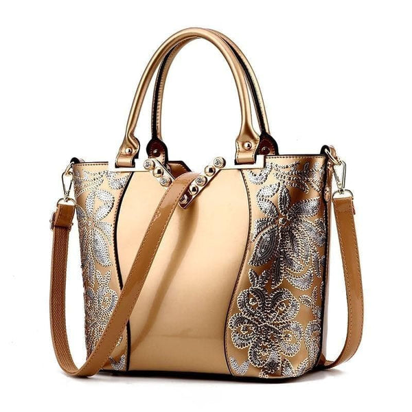 Sequin Embroidery Women Bag Patent Leather Handbag Diamond Shoulder Messenger Bags - Premium WOMEN'S Handbags from eprolo - Just $52.40! Shop now at Handbags Specialist Headquarter