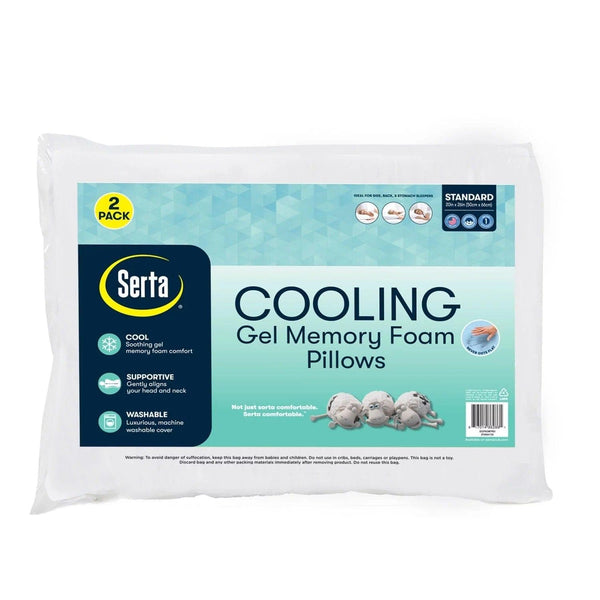 Serta Cooling Gel Memory Foam Bed Pillow, Set of 2 - Premium Health Care from Serta - Just $38.97! Shop now at Handbags Specialist Headquarter