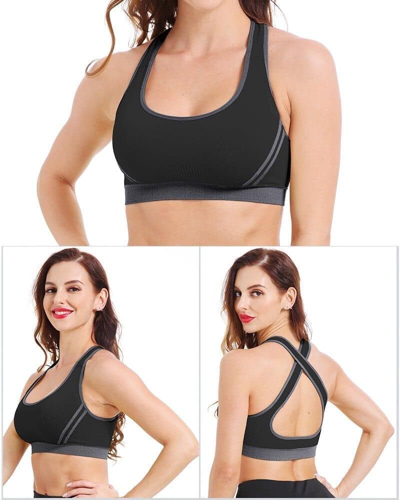 SEXYWG Cross-Back Sports Bra for Women Gym Althletic Vest Yoga Bras Push Up Brassiere BH Sport Top Crop Sportswear Fitness Shirt - Premium Women's T Shirt from eprolo - Just $13.84! Shop now at Handbags Specialist Headquarter