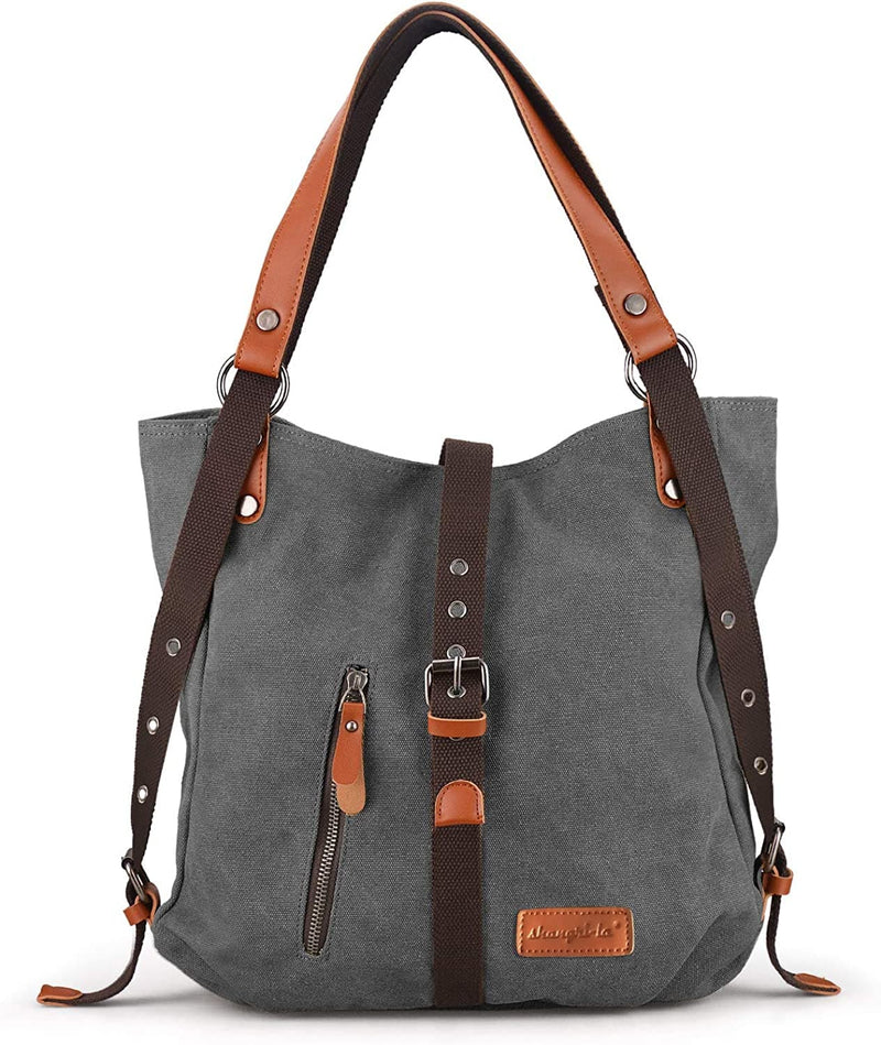 Purse Canvas shoulder Bag Handbag for Women Casual School Boho Hobo Bag Rucksack Convertible Backpack - Premium BAGS AND HANDBAGS from . - Just $34.99! Shop now at Handbags Specialist Headquarter