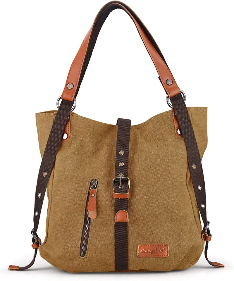 Purse Canvas shoulder Bag Handbag for Women Casual School Boho Hobo Bag Rucksack Convertible Backpack - Premium BAGS AND HANDBAGS from . - Just $34.99! Shop now at Handbags Specialist Headquarter