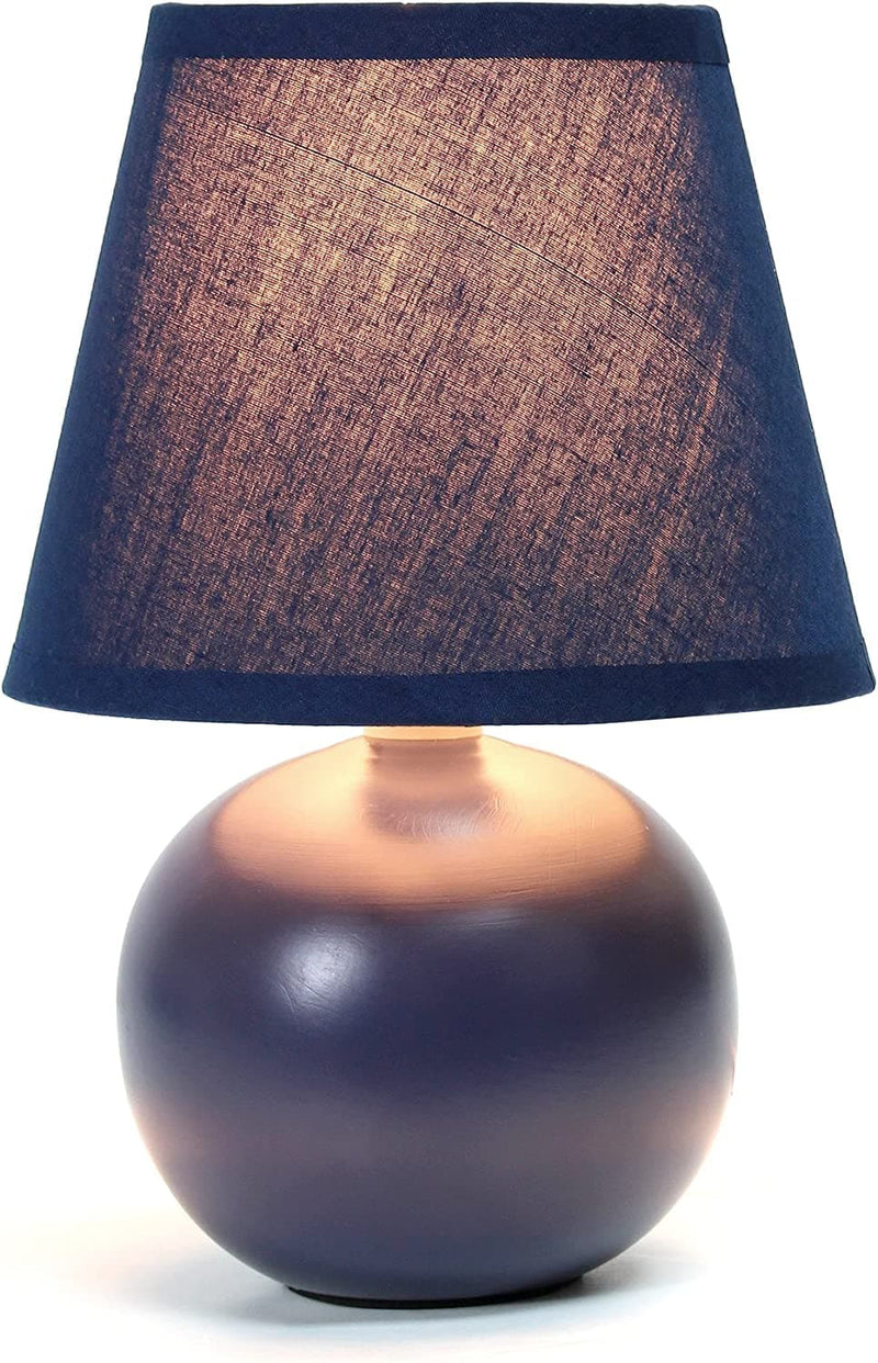 Simple Designs LT2008-GRY Mini Ceramic Globe Table Lamp, Gray - Handbags Specialist Headquarter