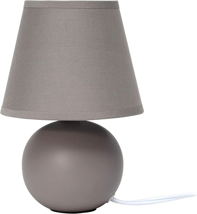 Simple Designs LT2008-GRY Mini Ceramic Globe Table Lamp, Gray - Handbags Specialist Headquarter