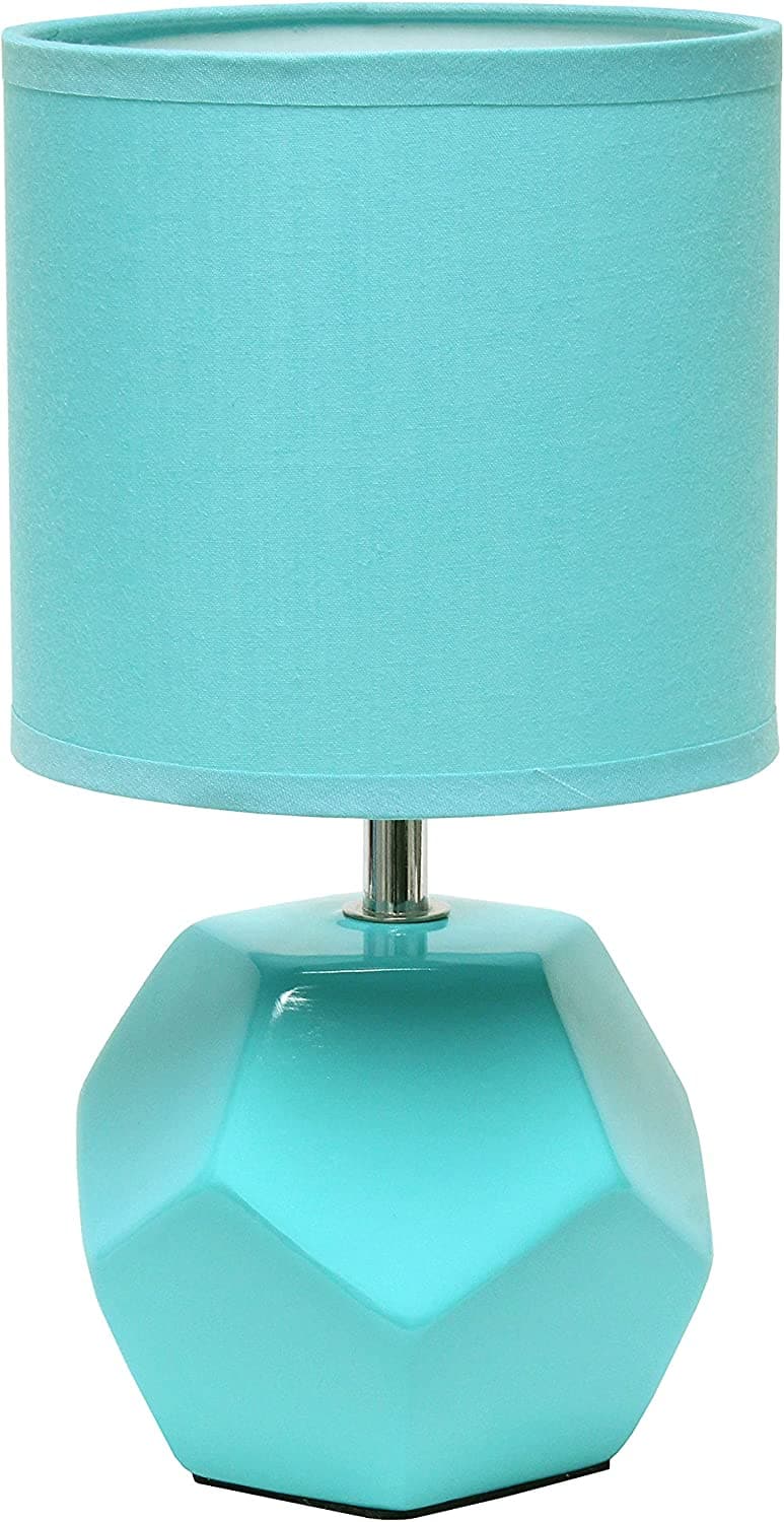 Simple Designs LT2065-GRY Round Prism Mini Table Lamp with Matching Fabric Shade, Gray - Premium Lamps from Visit the Simple Designs Store - Just $19.99! Shop now at Handbags Specialist Headquarter