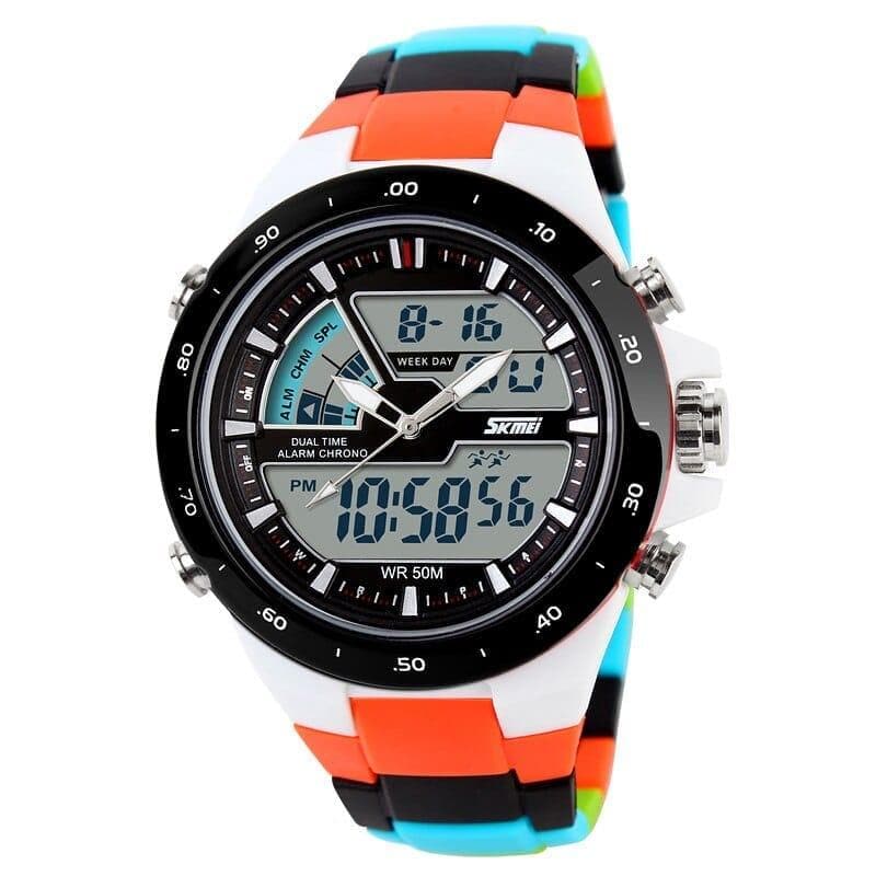 SKMEI 1016 Sport Watch Men Fashion Casual Alarm Clock Waterproof Military Chrono Dual Display Wristwatches Relogio Masculino - Premium Men watch from eprolo - Just $24.70! Shop now at Handbags Specialist Headquarter