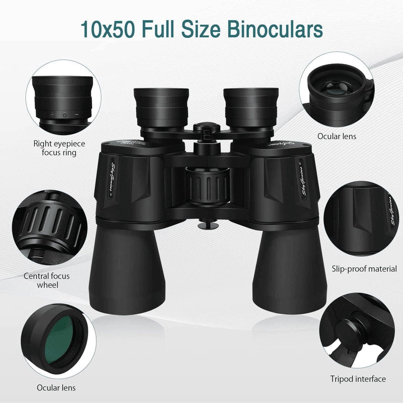 Skygenius 10 X 50 Binoculars for Adults Full-Size, Binoculars for Bird Watching Sightseeing Wildlife Watching with Low Light Night Vision - Premium  from SkyGenius - Just $67.77! Shop now at Handbags Specialist Headquarter