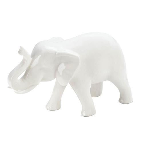 Sleek White Elephant Figurine - Premium Accent Plus from Accent Plus - Just $40.99! Shop now at Handbags Specialist Headquarter