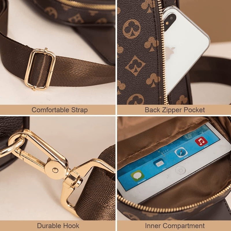 Sling Crossbody Backpack Shoulder Bag for Men Women Leather Chest Purse Fanny Pack Small Fashion Designer Travel Satchel - Premium  from Nerdwax - Just $55.97! Shop now at Handbags Specialist Headquarter