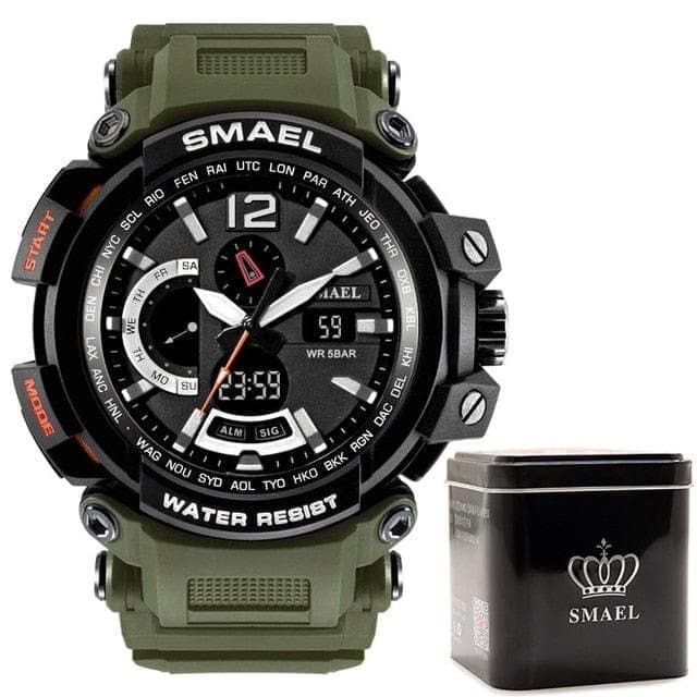 SMAEL 1702 Top Brand Luxury Sport Watch Men Digital Watches 5Bar Waterproof Military Dual Display Wristwatches Relogio Masculino - Premium Men watch from eprolo - Just $25.06! Shop now at Handbags Specialist Headquarter