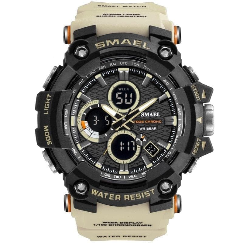 SMAEL 1802D Sport Watch Dual Time Men Watches 50m WaterproofMale Clock  Military Watches for Men  Shock Resisitant Sport Watches Gifts - Premium Men watch from eprolo - Just $28.72! Shop now at Handbags Specialist Headquarter