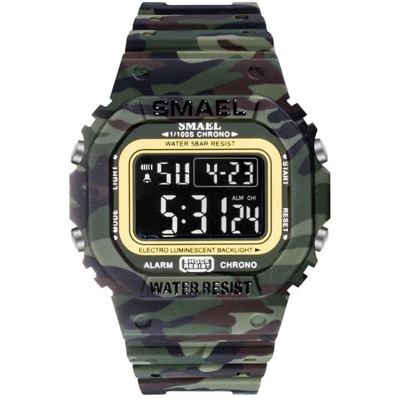 SMAEL 1803 Digital Watch Men Sports Watches LED Military Army Camouflage Wrist Watch For Boy Waterproof Top Brand Student Stopwatch - Premium Men watch from eprolo - Just $20.64! Shop now at Handbags Specialist Headquarter