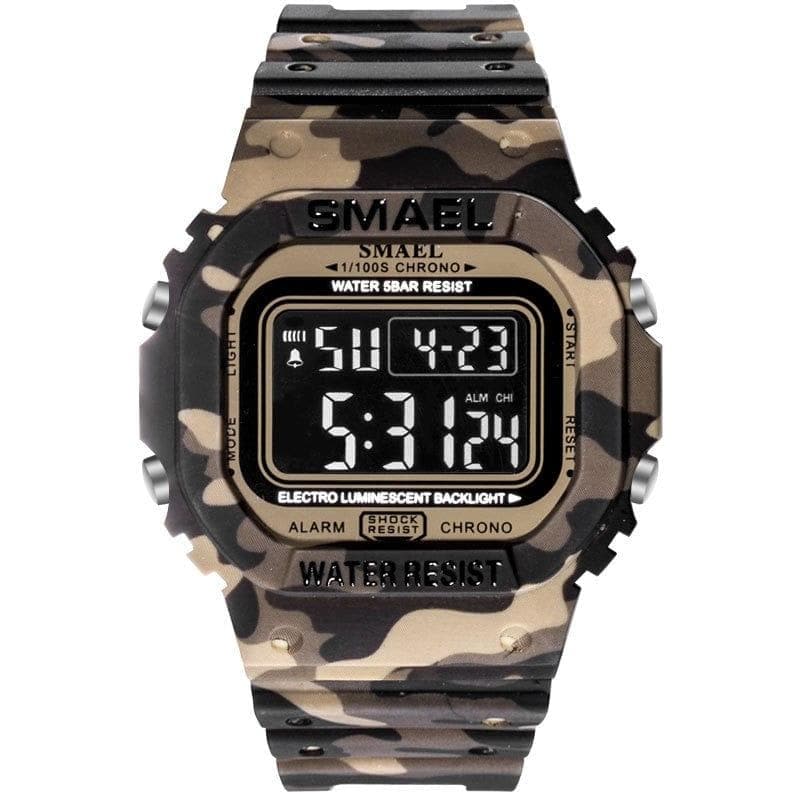SMAEL 1803 Digital Watch Men Sports Watches LED Military Army Camouflage Wrist Watch For Boy Waterproof Top Brand Student Stopwatch - Premium Men watch from eprolo - Just $20.64! Shop now at Handbags Specialist Headquarter
