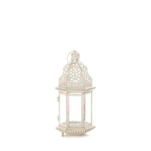 Small Distressed White Lantern - Premium Gallery of Light from Gallery of Light - Just $44.19! Shop now at Handbags Specialist Headquarter