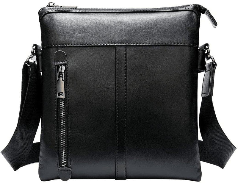 Small Leather Shoulder Bag Messenger Pack for Men Women Travel Business Crossbody Pouch Cell Phone Wallet Sling Chest Bags Casual Day Pack Black - Premium  from . - Just $36.85! Shop now at Handbags Specialist Headquarter