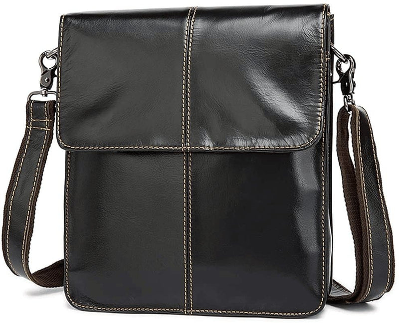 Small Leather Shoulder Bag Messenger Pack for Men Women Travel Business Crossbody Pouch Cell Phone Wallet Sling Chest Bags Casual Day Pack Black - Premium  from . - Just $36.85! Shop now at Handbags Specialist Headquarter