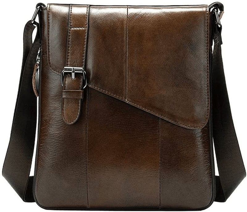 Small Leather Shoulder Bag Messenger Pack for Men Women Travel Business Crossbody Pouch Cell Phone Wallet Sling Chest Bags Casual Day Pack Black - Premium  from Hebetag - Just $36.85! Shop now at Handbags Specialist Headquarter