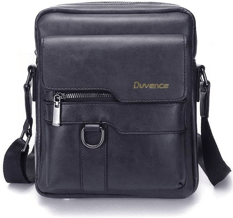 Small Leather Shoulder Bag Messenger Pack for Men Women Travel Business Crossbody Pouch Cell Phone Wallet Sling Chest Bags Casual Day Pack Black - Premium  from Hebetag - Just $36.85! Shop now at Handbags Specialist Headquarter