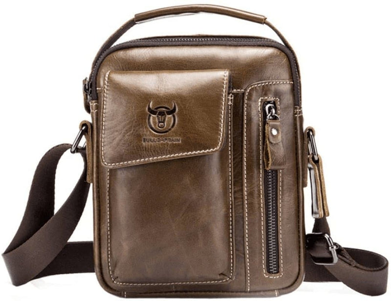 Small Leather Shoulder Bag Messenger Pack for Men Women Travel Business Crossbody Pouch Cell Phone Wallet Sling Chest Bags Casual Day Pack Black - Premium  from Hebetag - Just $36.85! Shop now at Handbags Specialist Headquarter