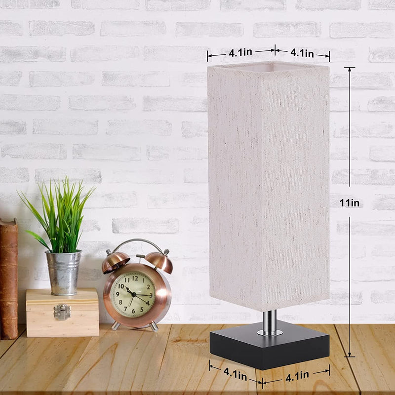 Small Table Lamp for Bedroom - Bedside Lamps for Nightstand, Minimalist Solid Wood Night Stand Light Lamp with Square Fabric Shade, Desk Reading Lamp for Kids Room Living Room Office Dorm - Premium Lamps from Visit the aooshine Store - Just $24.99! Shop now at Handbags Specialist Headquarter