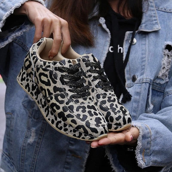 Sneakers Shoes Spring Autumn Leopard Pattern Design Fabric Comfortable Casual Sneakers Flats Shoes Women - Premium Women Sneakers from . - Just $39.99! Shop now at Handbags Specialist Headquarter