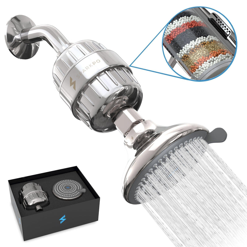SparkPod Shower Filter Head - Filtered Shower Head with Proprietary Shower Filters to Remove Chlorine and Flouride - 12 Stage Showerhead Filter for Healthy Skin, Hair, and Nails - Premium alkaline water filter from SparkPod - Just $69.53! Shop now at Handbags Specialist Headquarter