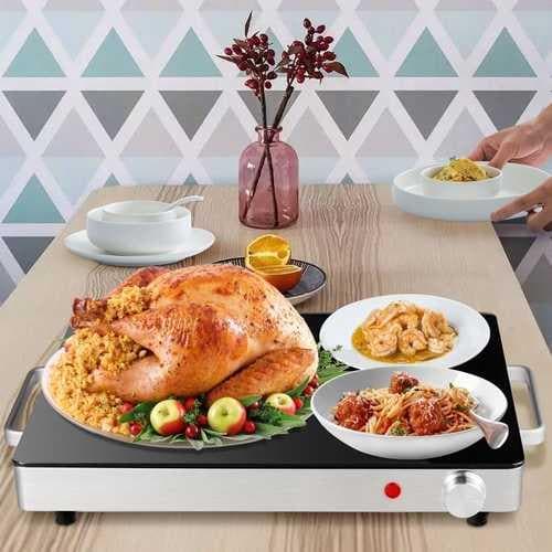 Stainless Steel Electric Warming Tray with Glass Top - Premium Home & Garden > Kitchen & Dining > Kitchen Appliances > Food Warmers > Chafing Dishes from Costway - Just $66.48! Shop now at Handbags Specialist Headquarter
