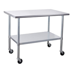 Stainless Steel Table for Prep & Work 30 x 48 Inches with Caster Wheels, NSF Commercial Heavy Duty Table with Undershelf and Galvanized Legs for Restaurant, Home and Hotel - Premium 5315132011 from Amazon US - Just $330.99! Shop now at Handbags Specialist Headquarter