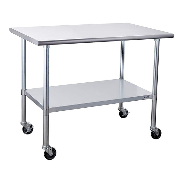 Stainless Steel Table for Prep & Work 30 x 48 Inches with Caster Wheels, NSF Commercial Heavy Duty Table with Undershelf and Galvanized Legs for Restaurant, Home and Hotel - Premium 5315132011 from Amazon US - Just $330.99! Shop now at Handbags Specialist Headquarter