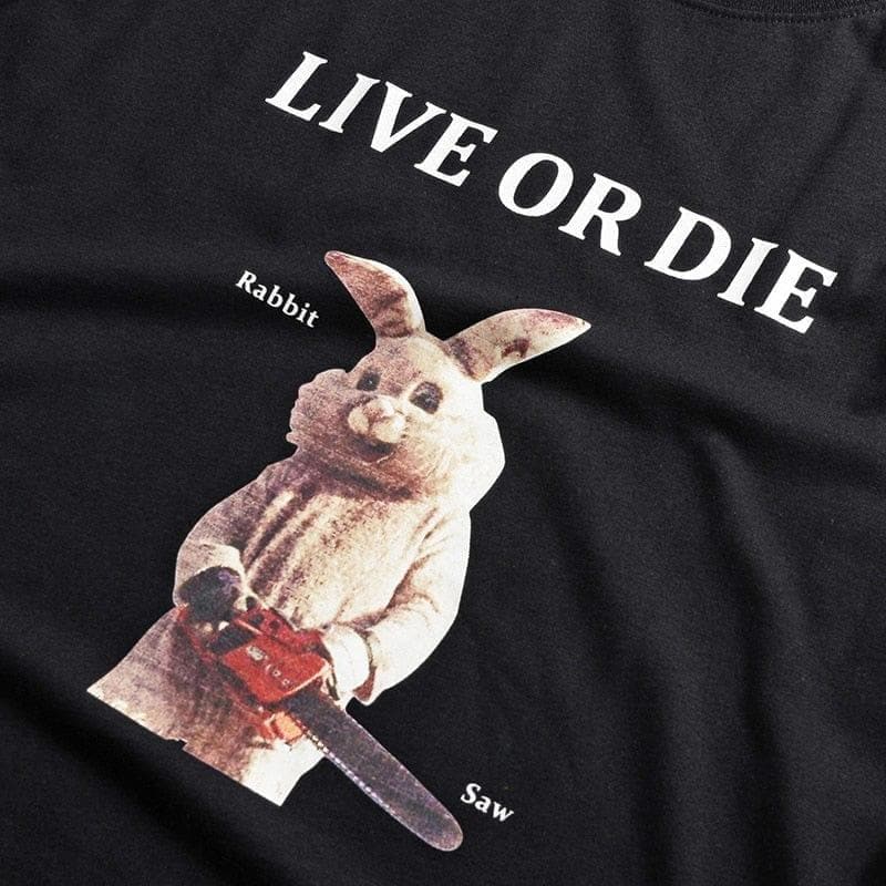 Streetwear T Shirt Funny Rabbit Saw Print T-Shirts Casual Short Sleeve Cotton Fashion Tops Tees - Premium Women's T Shirt from eprolo - Just $26.66! Shop now at Handbags Specialist Headquarter