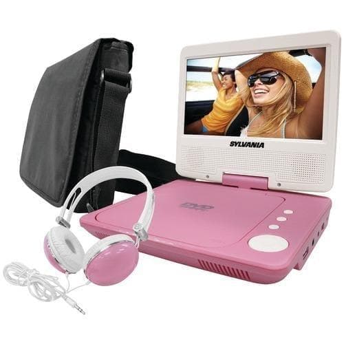 Sylvania 7&amp;quot; Swivel-screen Portable Dvd Player Bundle (pink) (pack of 1 Ea) - Premium DVD and Blu-ray Players from SYLVANIA - Just $98.15! Shop now at Handbags Specialist Headquarter