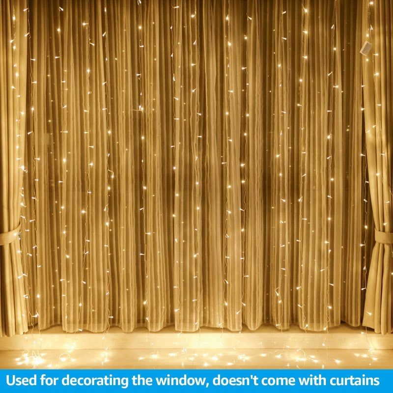 TORCHSTAR 9.8ft x 9.8ft LED Curtain Lights, Starry Christmas String Light, Icicle light, Fairy Light, Curtain light, Decorative Lighting for Room, Garden, Wedding, Christmas, Party, Warm White - Premium light from TorchStar - Just $29.83! Shop now at Handbags Specialist Headquarter