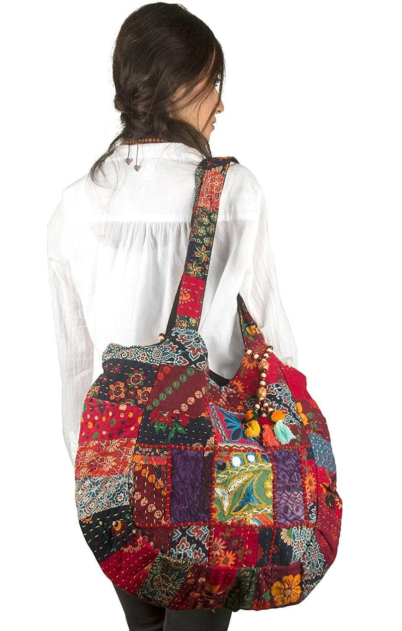 Tribe Azure Red Colorful Large Women Shoulder Bag Tote Market School Laptop Daily Casual Everyday Comfortable Boho (Red) - Premium Handbags from Tribe Azure - Just $39.65! Shop now at Handbags Specialist Headquarter