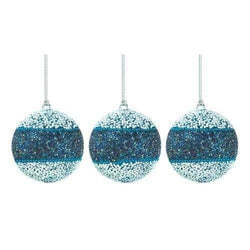 True Blue Beaded Ball Ornament Trio - Premium Christmas Collection from Christmas Collection - Just $42.24! Shop now at Handbags Specialist Headquarter