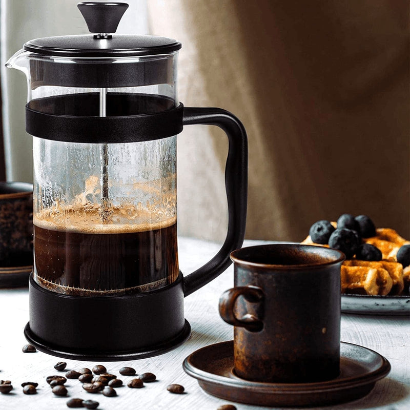 Utopia Kitchen French Press Espresso and Tea Maker with Triple Filters, Stainless Steel Plunger and Heat Resistant Borosilicate Glass (Black) - Premium  from Utopia Kitchen - Just $31.18! Shop now at Handbags Specialist Headquarter