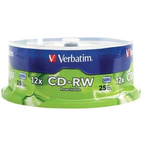 Verbatim 700mb 80-minute 4x-12x High-speed Cd-rws&#44; 25-ct Spindle (pack of 1 Ea) - Premium Computers and Accessories from VERBATIM - Just $46.52! Shop now at Handbags Specialist Headquarter