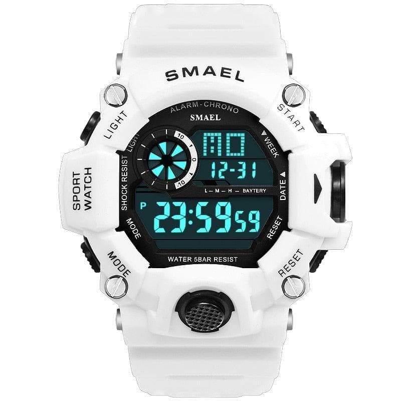 Watches Men Digital Watch White SMAEL 1385C Sport Watch 50M Waterproof Auto Date relogio masculino Digital Military Watches Mens Sport - Premium Men watch from eprolo - Just $22.22! Shop now at Handbags Specialist Headquarter