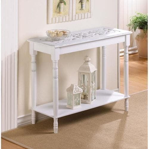 White Wood Carved Table - Premium Accent Plus from Accent Plus - Just $112.60! Shop now at Handbags Specialist Headquarter