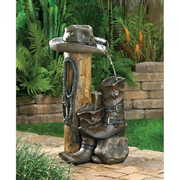 WILD WESTERN WATER FOUNTAIN - Premium lawn & garden from Cascading Fountains - Just $179.88! Shop now at Handbags Specialist Headquarter