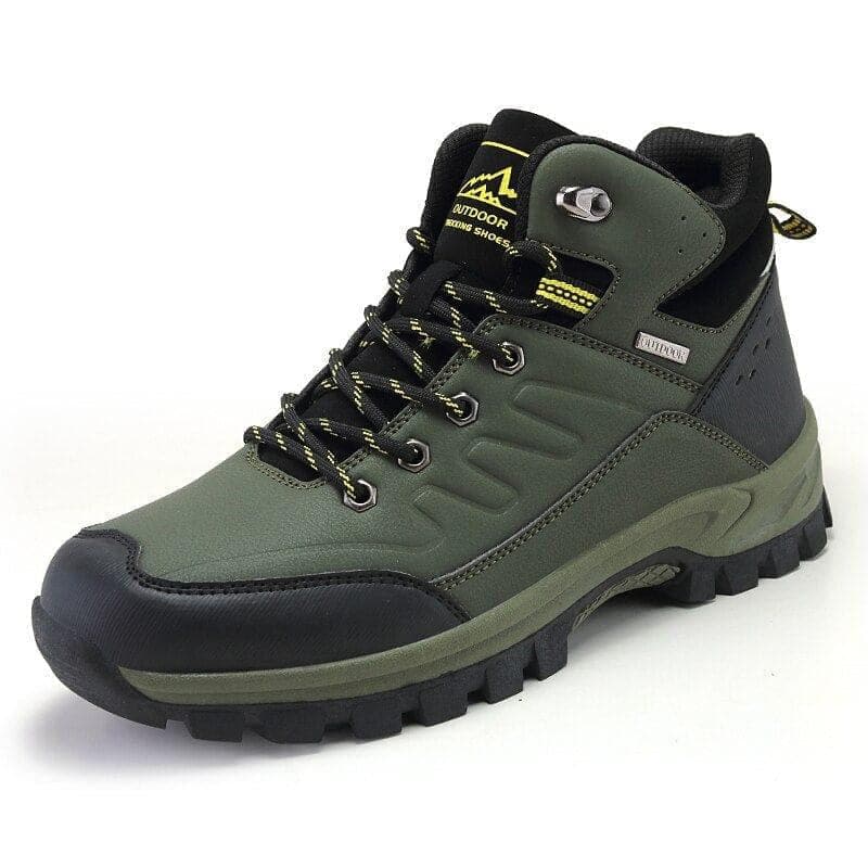 Winter Warm Fur Snow Boots Men Leather Waterproof Military Ankle Boots Outdoor Fashion Work Casual Shoes Men Sneakers Green Bot - Premium Men's shoes from eprolo - Just $56.32! Shop now at Handbags Specialist Headquarter